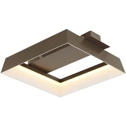 LED Deckenleuchte Deckenlampe Wohnzimmerlampe Metall kaffeefarben opal L 26 cm