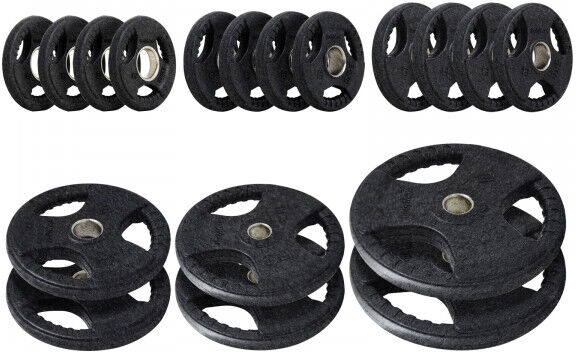 BodyMax Olympic Cast Iron Tri-Grip Weight Plates - Dark Grey 125kg Set