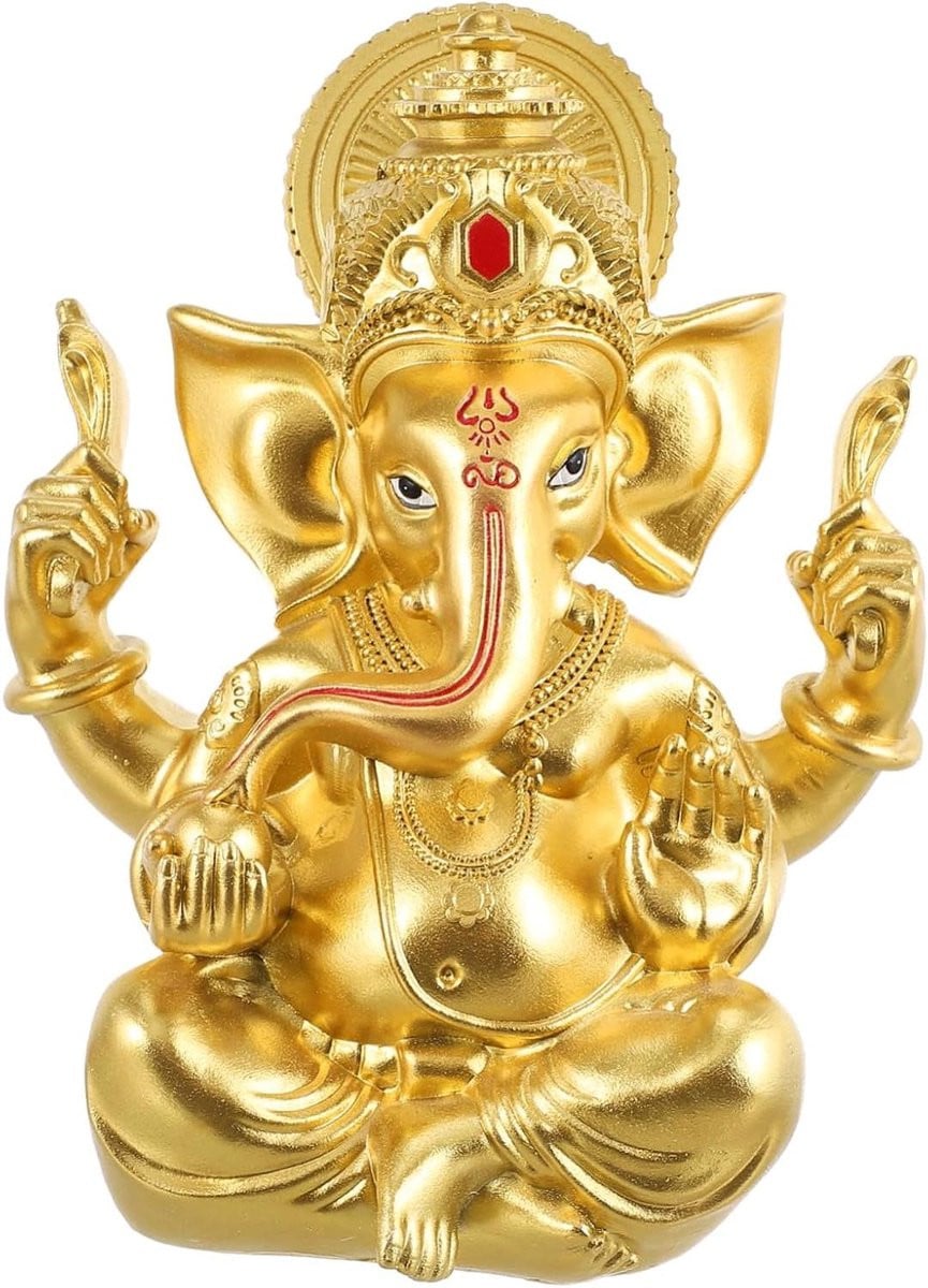 Gouden Olifant Boeddha Beeld van Hars voor Tafeldecoratie