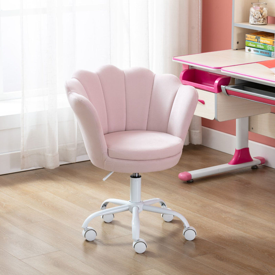 Mercer41 Fitzwater Kids Personalized 40 cm Plastic Desk or Activity Chair Desk / Activity Chair and Ottoman Antique pink and pink 70cm H X 56cm W X 37cm D