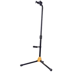 Hercules Stands Gitarrenständer mit Stütze (Bass, E-Gitarre, Gitarre), Instrumentenständer + Halter, Schwarz