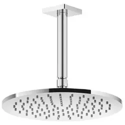 Gessi Rilievo, Antikalk-Kopfbrause D250 mm, mit Gelenk und Deckenrohr 261 mm, 1/2 Anschluss, 59152031, Farbe: Chrom