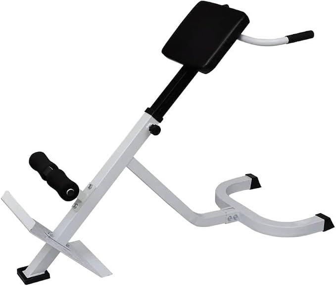 Rücken und Bauchtrainer aus Stahl, höhenverstellbar 5 Stufen 80 bis 90 cm, gepolstert, 120 x 55 cm, für Heimtraining, Rückenmuskelaufbau und platzsparende Nutzung