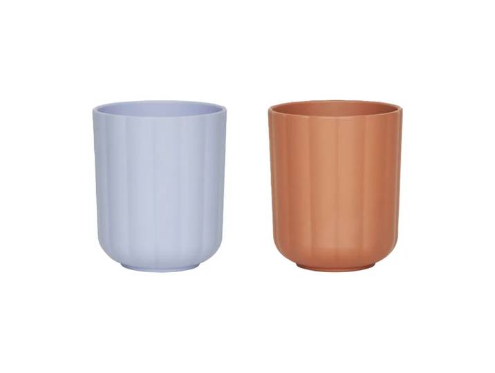 OYOY Pullo beker 2-pack Caramel-ice blue