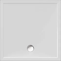 Schröder Viereck Duschwanne Deepstone E 100x100x2 cm weiß, Mineralguss