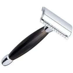 Dovo, Rasierhobel + Rasiermesser, Merkur razor 27C chromeplated degree cut handle beef bones