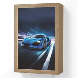 WANDLEUCHTE Auto - Blau - Jungen - Kind Wandlampe 20x30 cm Wandlampe