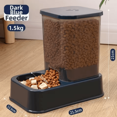 Inspire Picks EasyServe Automatic Pet Feeder & Water Dispenser Set dark Blue Feeder