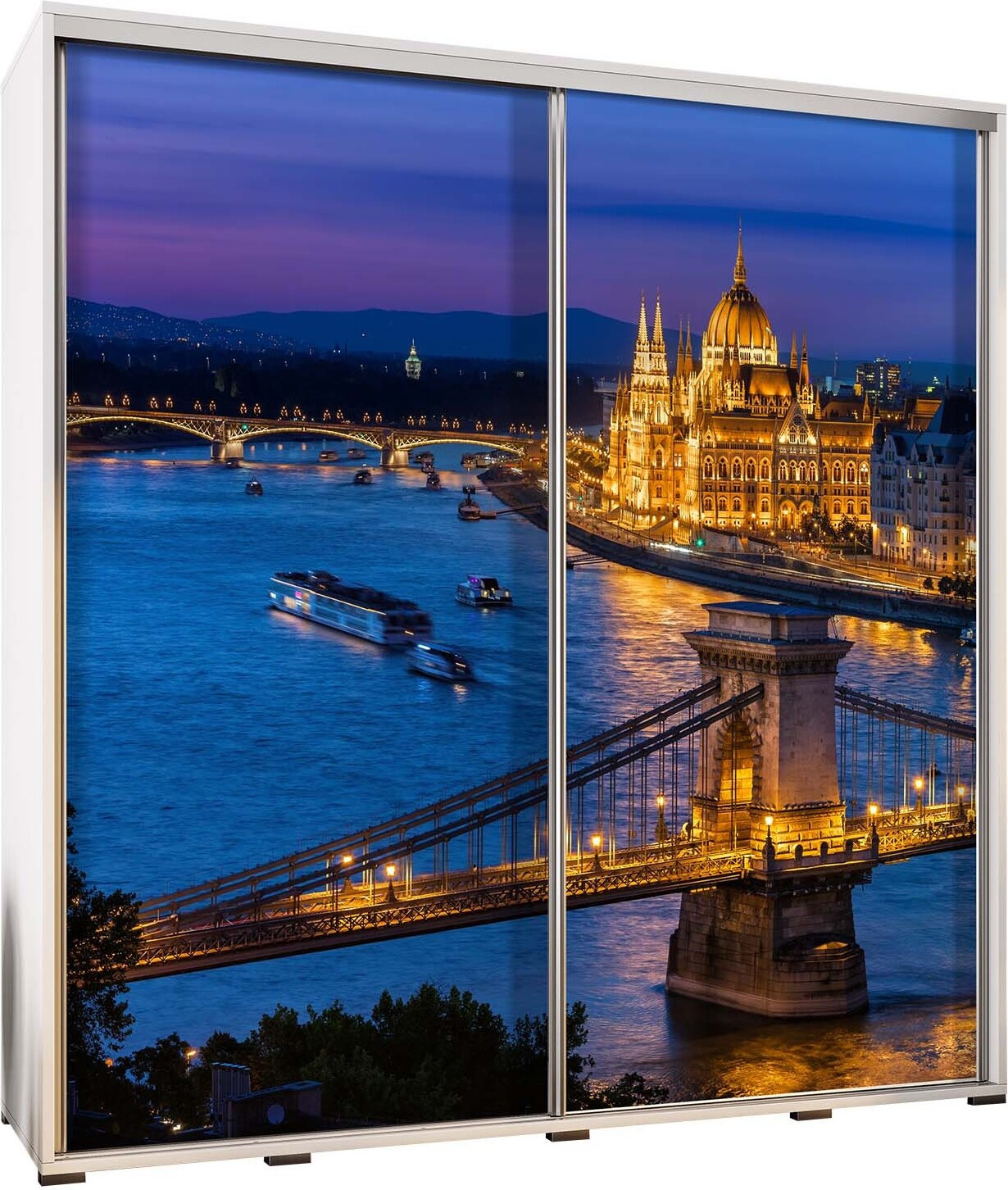 Schuifdeurkledingkast PENELOPA 205 Budapest met grafische prints