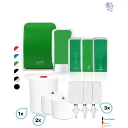HYGIENE-KOMPLETT-Set SENSOR: Handtuch-, Schaumseifen-, Desinfektions-, Toilettenpapierspender & Sitzreiniger inkl. Füllmittel