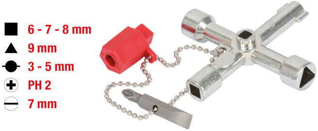 Clé universelle pour armoire électrique, 71mm ; KS Tools (130.1015)