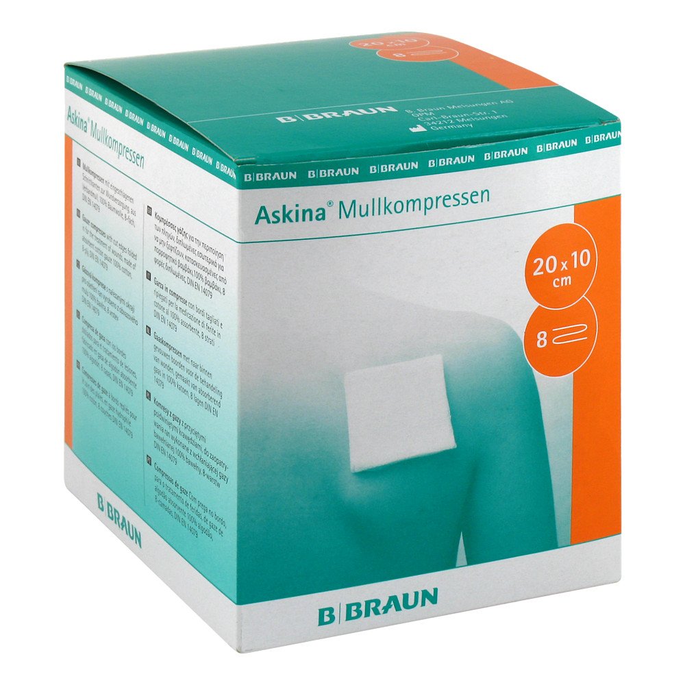 B. Braun Melsungen AG Askina Mullkompressen 10x20 cm steril 06874504