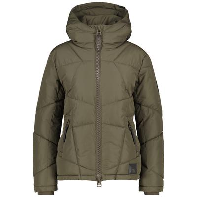 Winterjacke ALIFE & KICKIN "Damen KasandraAK A Winterjacke, gefütterte Jacke", Damen, Gr. XS, grau (stone), 100% Polyester, Jacken Winterjacke, Kurze warme Jacke mit gefütterter Kapuze, in schmaler Passform