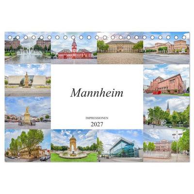Mannheim Impressionen (Tischkalender 2027 DIN A5 quer), CALVENDO Monatskalender