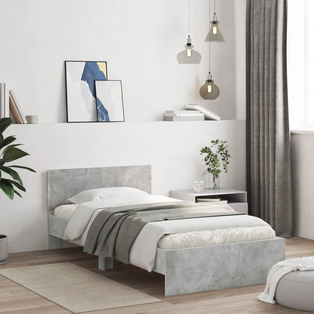 17 Stories Nyleen Bed Concrete Grey EU Single (3'4)