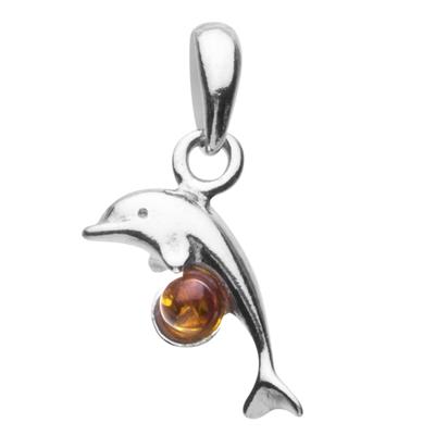 Kettenanhänger OSTSEE-SCHMUCK "Ostsee-Schmuck Anhänger Delphin Anhänger Delphin", weiß, Schmuckanhänger, Damen, 25x14mm, Silber 925 (Sterlingsilber), 1,5 g, Kettenanhänger