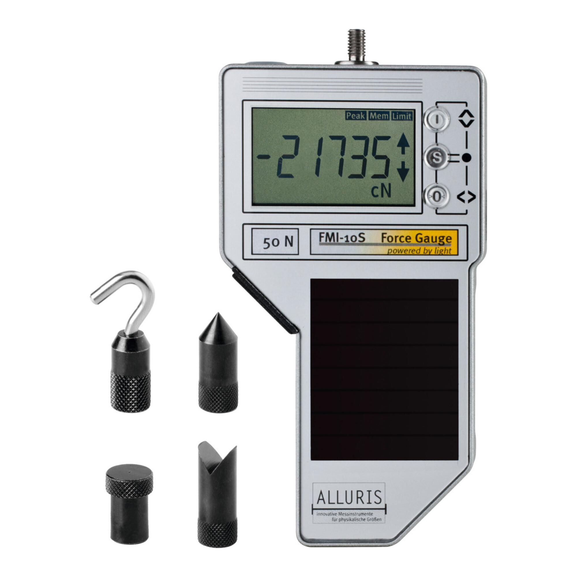 Alluris FMI-S10 Digitales Kraftmessgerät (Solar), Messbereich: 500 N (478980 500)
