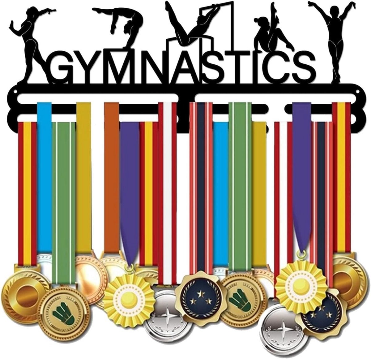 Gymnastiek Medaille Hanger - Wandmontage Medaille Display met 17 Haken voor 60+ Medailles