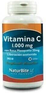Naturbite Vitamin C 1000 mg with Rosehip 20 mg 60 Capsules