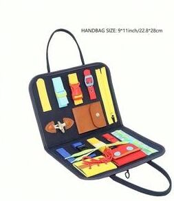 Uplift Picks Montessori Busy Board Sensory Board For Toddlers Fine Motor Skills Educational Travel Toy navy Blue
