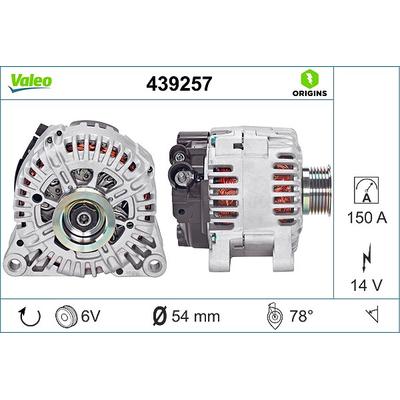 Valeo Generator [Hersteller-Nr. 439257] für Citroën, Fiat, Lancia, Peugeot