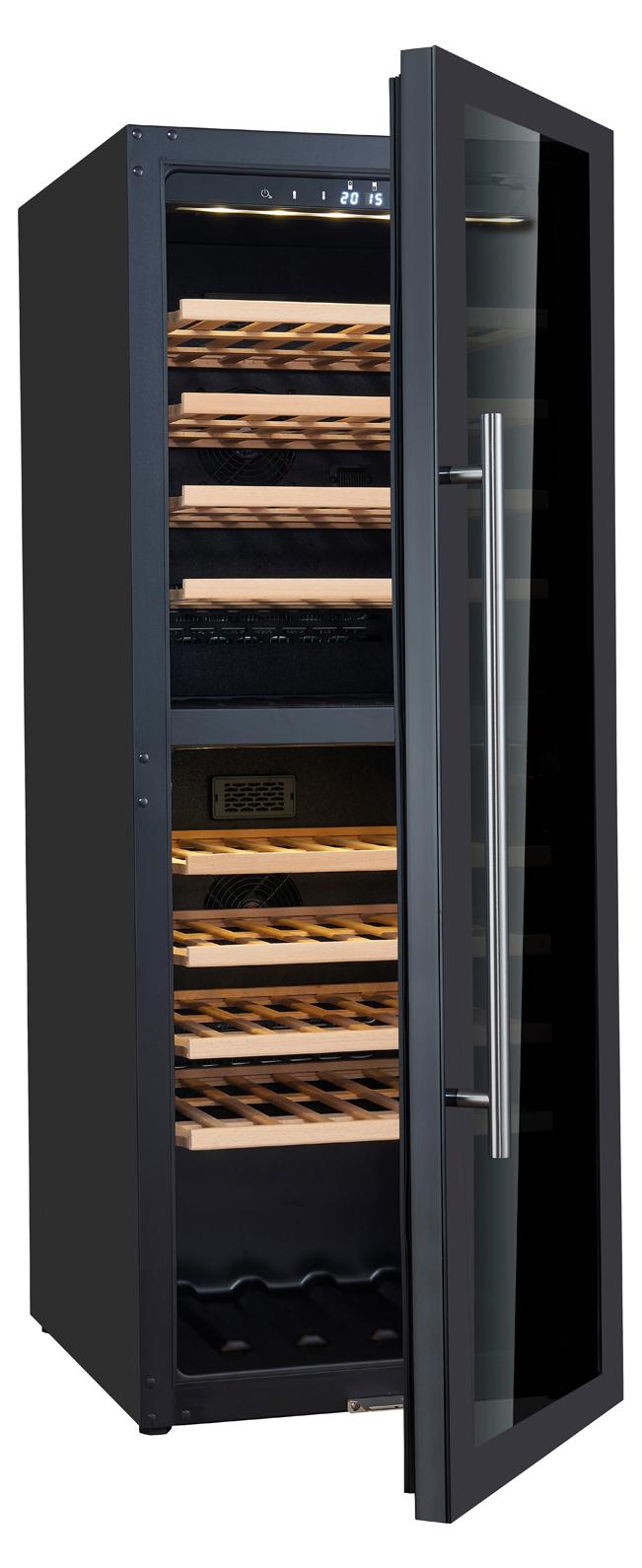 Saro WK 77D, Freistehend, 77 Flasche(n), G, Innenbeleuchtung, Schwarz