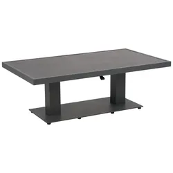 Gartencouchtisch Scale - Aluminium & Keramik, Höhenverstellbar, 140x85 cm, Anthrazit