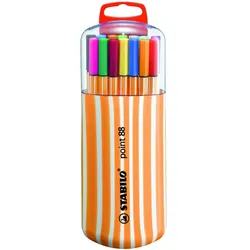 Stabilo, Schreibstifte, Fineliner - point 88 - 20er Zebrui mit Hängelasche - mit 20 verschiedenen Farben (20x)