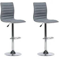BARHOCKER 2er-Set Polsterbezug Grau Lucerne