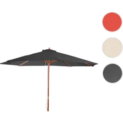 Sonnenschirm Florida, Gartenschirm Marktschirm, Ø 3,5m Polyester/Holz 7kg ~ anthrazit