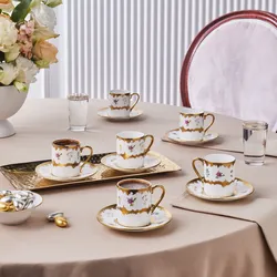 Karaca Bihter, 6 Person Kaffeetasse 90ML