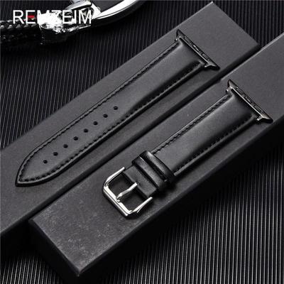 Uplifted Finds Calfskin Genuine Leather Watchband 38mm 40mm 41mm For Apple Watch 38mm Or 40mm Or 41mm black b b