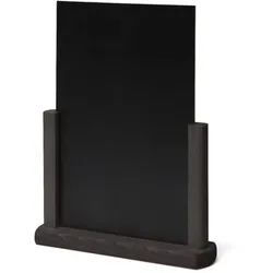 Tischaufsteller Holz, schwarz, DIN A5