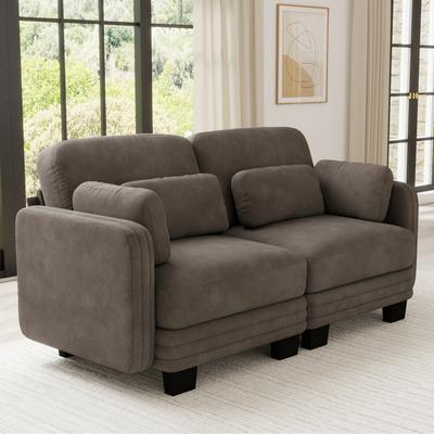 Loedds 69.3-Inch 2-Seat Chenille Loveseat Sofa with Tufted Detail