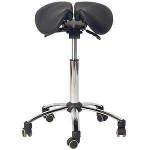 Teqler Drehhocker T135364SW, mit Sattelsitz, Kunstleder, mit Rollen, schwarz
