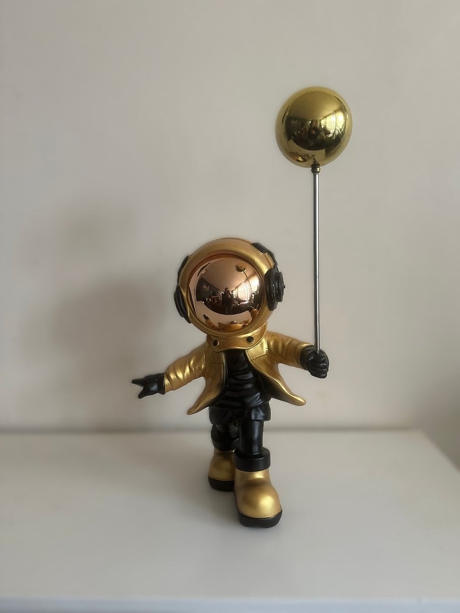 Goodyz Ruimtevaart Astronaut met Ballon goud/zwart 50 cm
