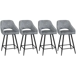 BARHOCKER 4ER-SET aus Polyester Grau