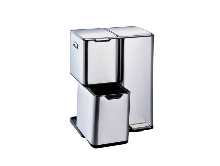 HTI-Living Mülltrennsystem Mülltrennsystem Jannik 60 Liter Silber, Mülleimer Edelstahl mit 3 Behältern