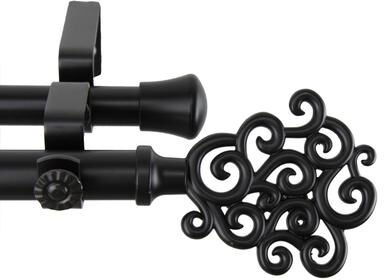 InStyleDesign Cloud Adjustable Black Double Curtain Rod