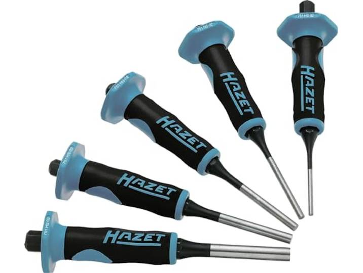 HAZET splitpennen aandrijfset 751HS/5 5-delige set met 3, 4, 5, 6 en 8 mm Ideaal voor het in- of uitdraaien van splitpennen en andere bevestigingsmiddelen