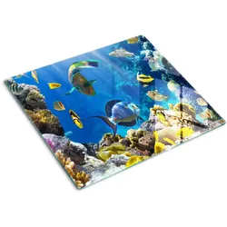GLASPLATTE 60x52 cm Korallenriff
