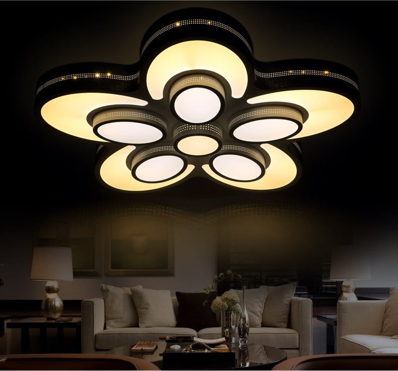 Eurotondisplay 2050-50 LED plafondlamp met afstandsbediening, geperforeerd design en acrylscherm, rond
