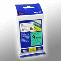 Brother P-Touch Band TZe-721 schwarz auf grün 9mm / 8m laminiert