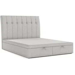 POLSTERBETT Kelsea mit Stauraum 120/200 cm Grau im Megan Stoff