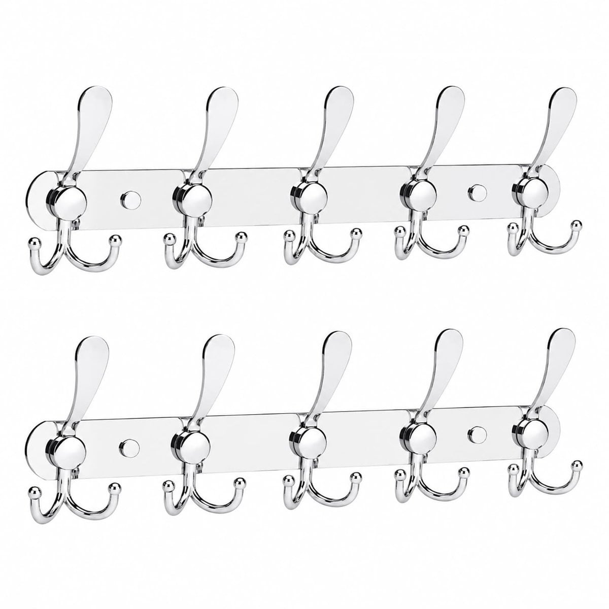 Omgoods Haakframe RVS Kledinghaken Wandmontage Zilver 2 Stuks