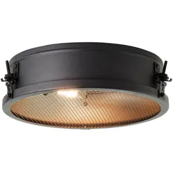 BRILLIANT Lampe, Zois Deckenleuchte 34cm schwarz korund, Metall, 2x A60, E27, 28W,Normallampen (nicht enthalten)