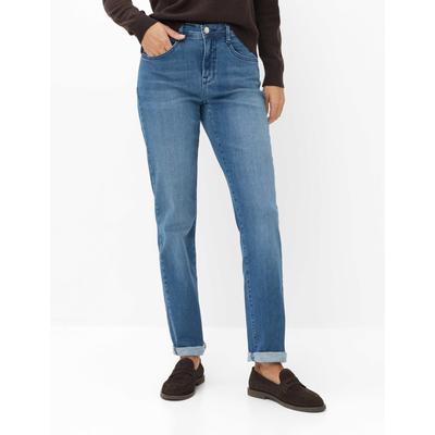 5-Pocket-Jeans BRAX "Style CAROLA", Damen, Gr. 42, Normalgrößen, blau (stein), Denim/Jeans, 96% Baumwolle, 4% Elasthan, Jeans 5-Pocket-Jeans
