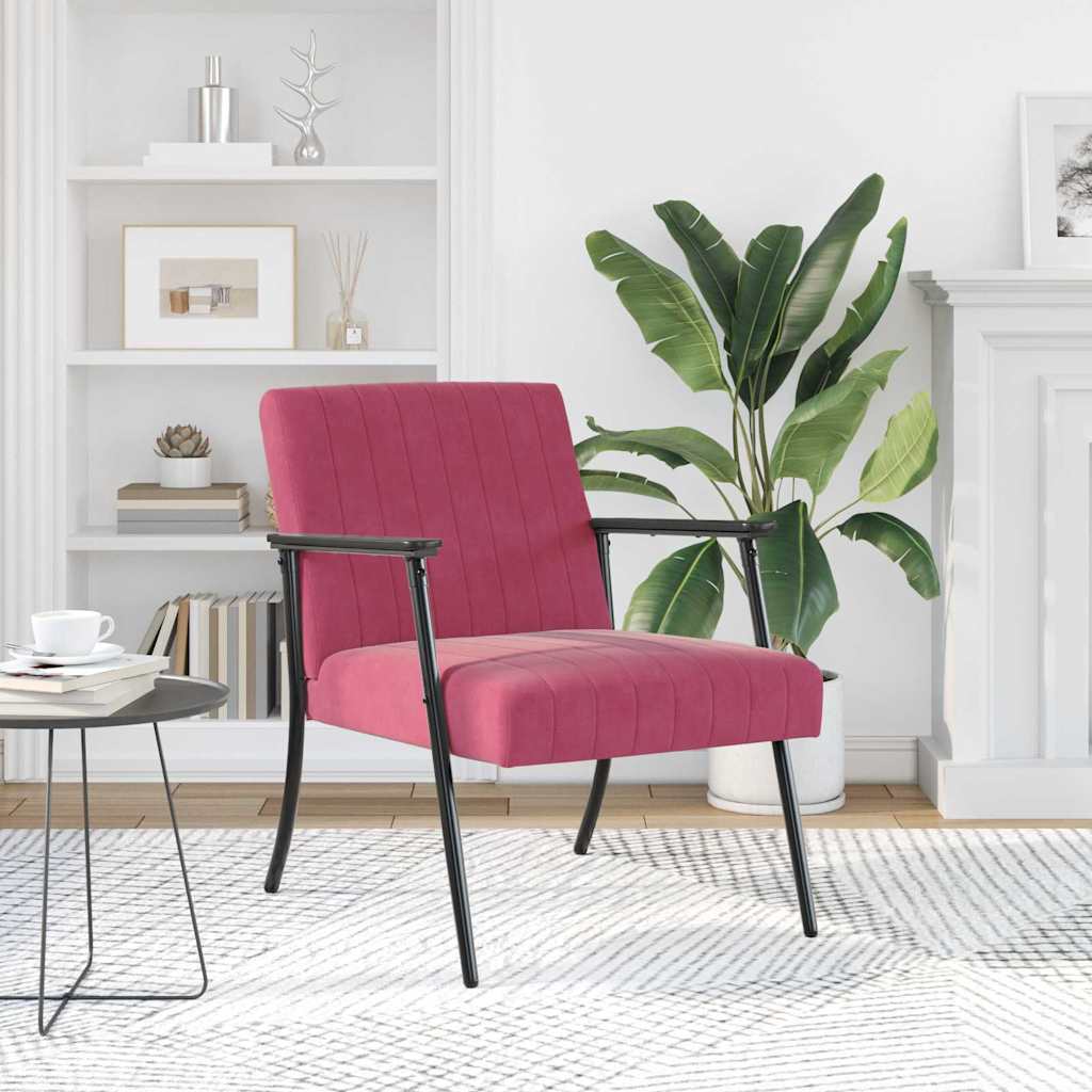 vidaXL fauteuil Bordeaux Velours
