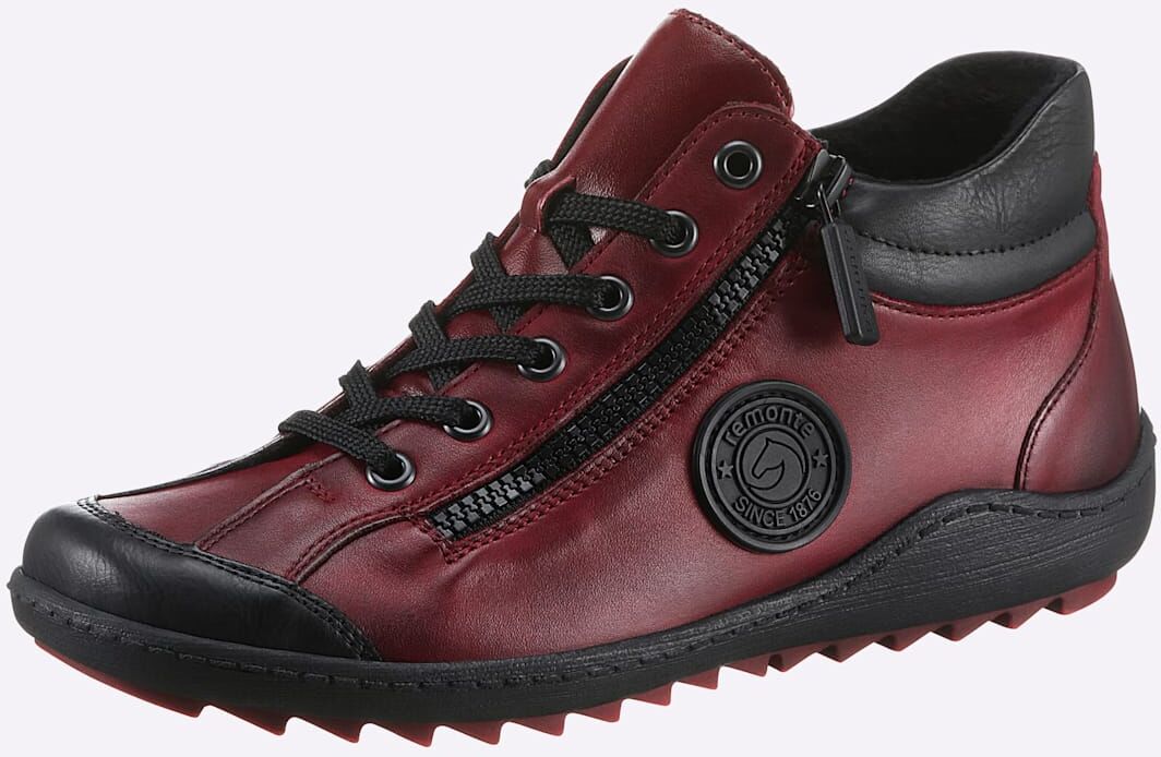 Stiefelette REMONTE, Damen, Gr. 37, rot (bordeaux), Glattleder, Textil, Schuhe Stiefelette bordeaux 37
