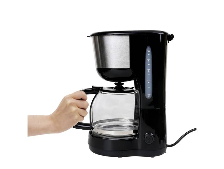 Aigostar cafetière et théière 1,25 L, noire, maintien au chaud, interrupteur unique